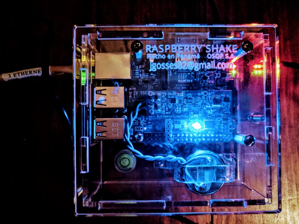 "Photo of assembled and live seismometer."